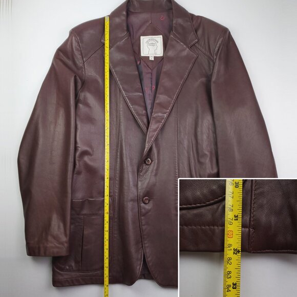 Georgetown Leather Design Remy Vintage Jacket Blazer Soft Supple Men's 46L - Picture 8 of 16